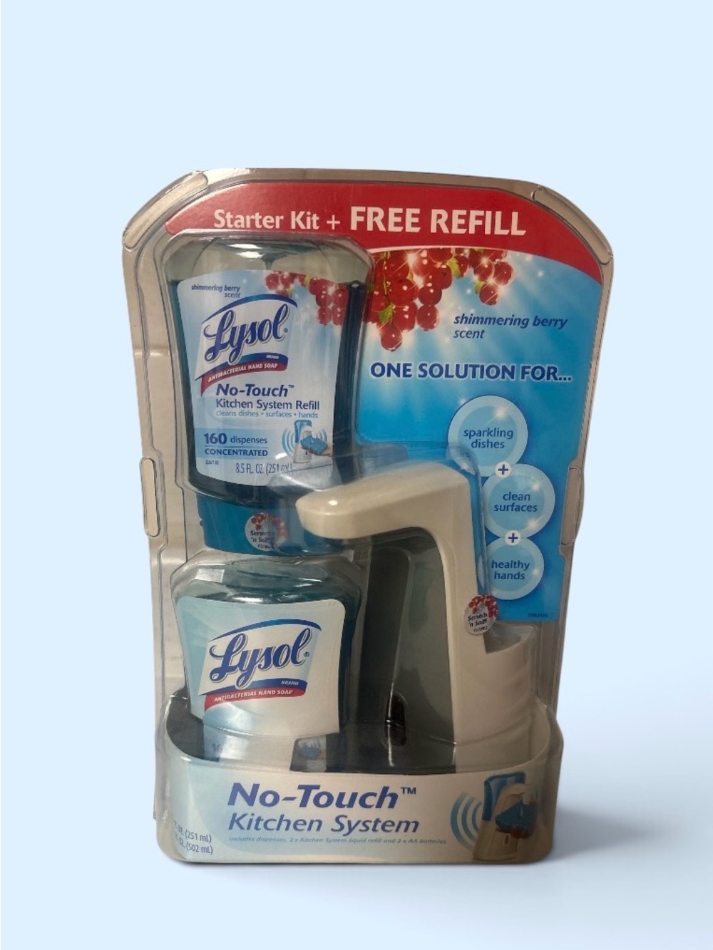 Lysol No-Touch Kitchen System Starter Kit with White Dispenser and Refill